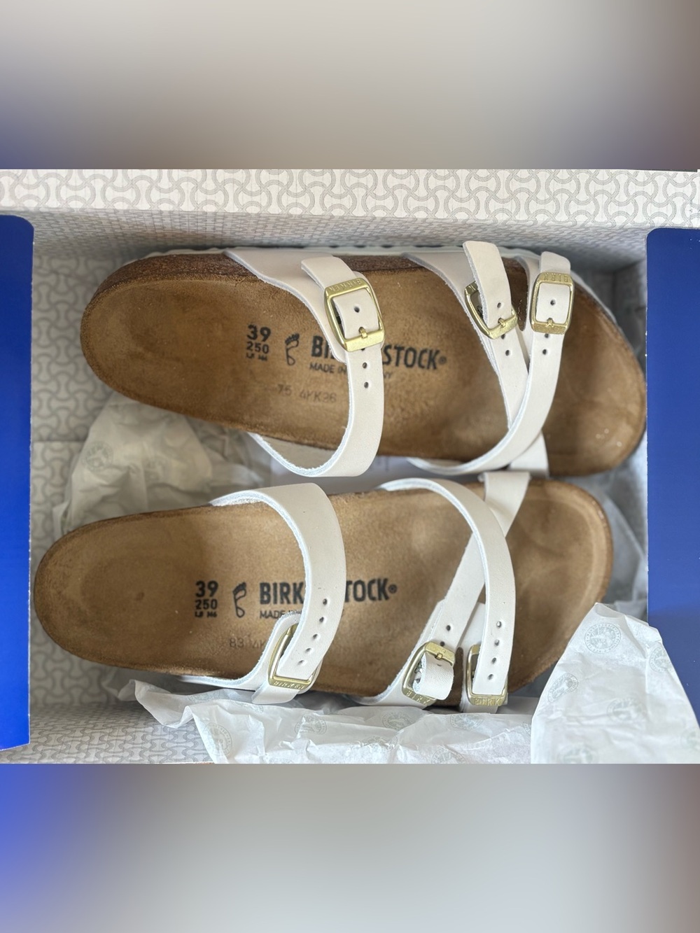 Birkenstock Franca, Antique White Crisscross Triple-Strap Sandals, brand new! - Picture 2 of 10
